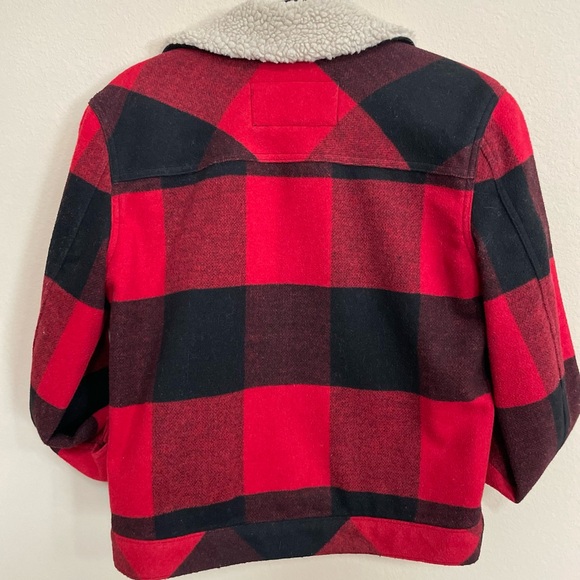 Eddie Bauer Red Plaid Women’s Jacket with Shearling Trim - Picture 3 of 4